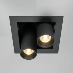 Faretti Da Incasso-Maytoni faretto da incasso magnum led 14w 3000k nero 2 luci orientabili
