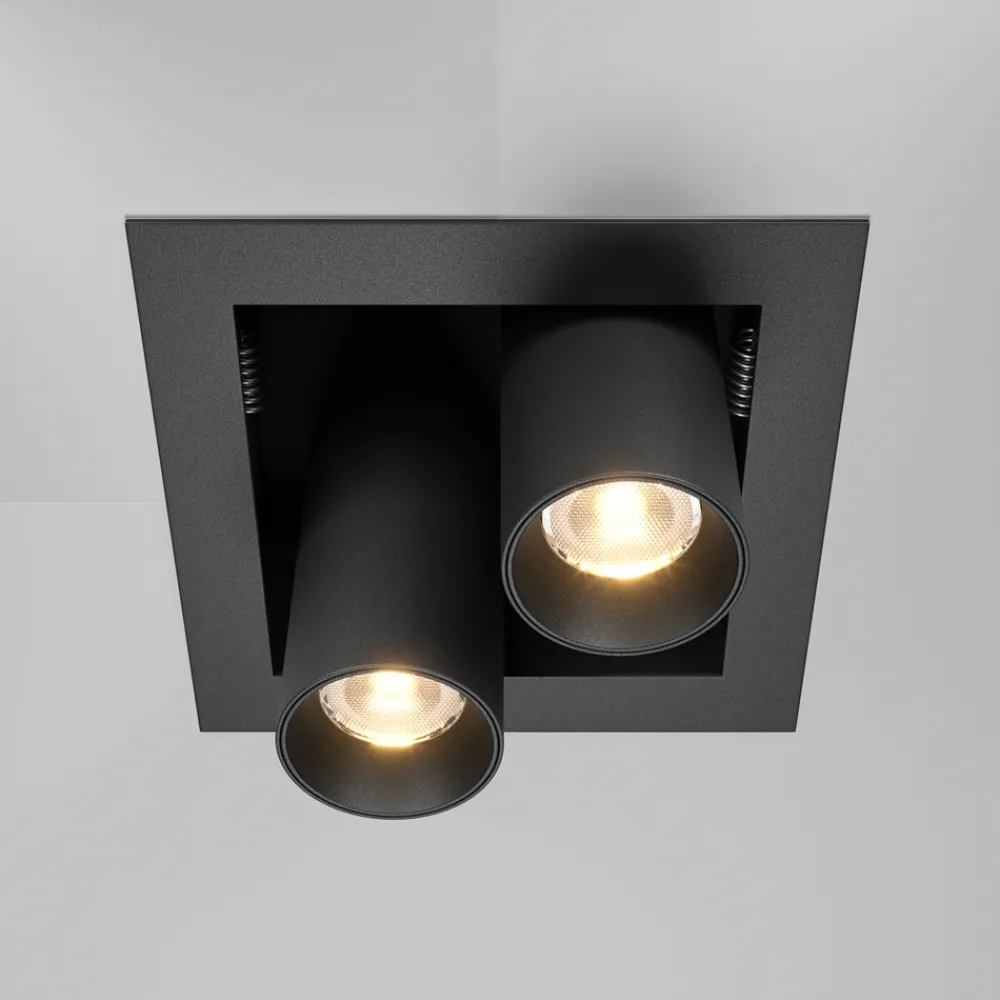 Faretti Da Incasso-Maytoni faretto da incasso magnum led 14w 3000k nero 2 luci orientabili