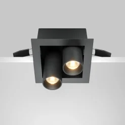 Faretti Da Incasso-Maytoni faretto da incasso magnum led 14w 3000k nero 2 luci orientabili