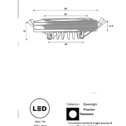 Faretti Da Incasso-Maytoni faretto phanton quadrato bianco da incasso per controsoffitto led 7w 3000k