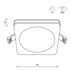 Faretti Da Incasso-Maytoni faretto phanton quadrato bianco da incasso per controsoffitto led 7w 3000k
