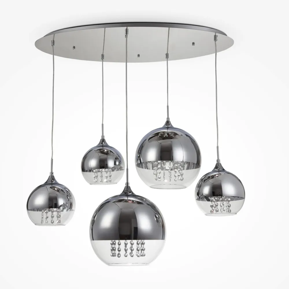Lampadari Moderni-Maytoni fermi lampadario moderno 5 luci con portalampada sferici
