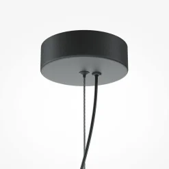 Lampadari Moderni-Maytoni flat lampadario moderno nero e ottone vetro trasparente