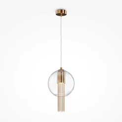 Lampade A Sospensione-Maytoni flusso lampada a sospensione per cucina con paralume in vetro