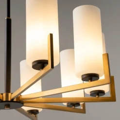 Lampadari Moderni-Maytoni fortano lampadario moderno 10 luci con paralumi cilindrici