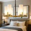 Lampadario Camera Da Letto-Maytoni fortano lampadario per camera da letto paralumi in vetro