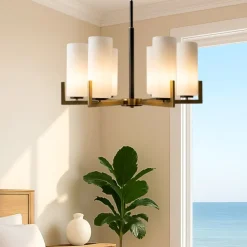 Lampadario Camera Da Letto-Maytoni fortano lampadario per camera da letto paralumi in vetro