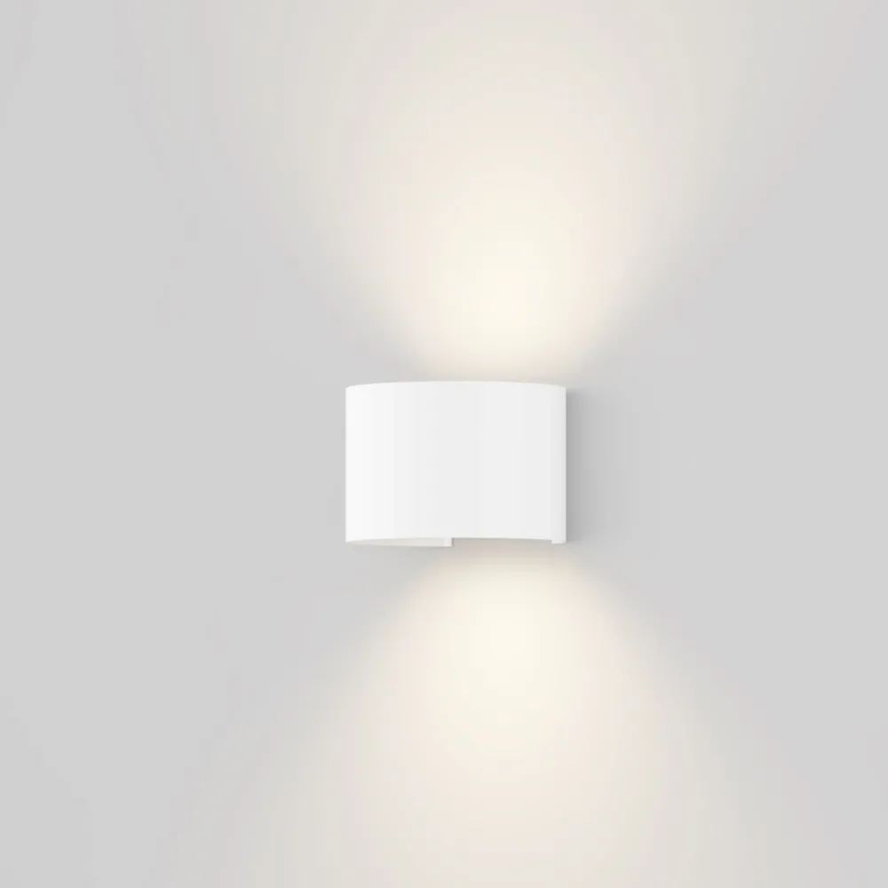 Applique Da Esterno-Maytoni fulton applique da esterno design minimal bianco led 3000k ip54