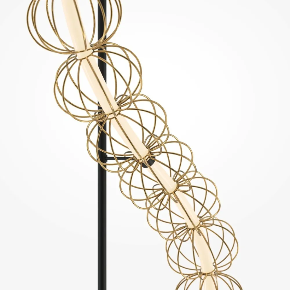 Lampade Da Terra-Maytoni golden cage lampada da terra oro led 3000k design originale per salotto