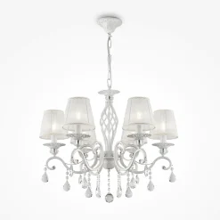 Lampadario Camera Da Letto-Maytoni grace lampadario camera da letto bianco con pendenti