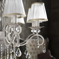 Lampadari Moderni-Maytoni grace lampadario per salone bianco anticato 8 luci