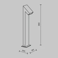 Lampioni Da Giardino-Maytoni guss lampione da giardino led 3000k ip65 nero moderno