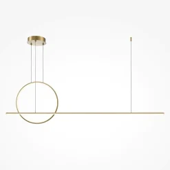 Lampadari Cucina-Maytoni halo lampadario cucina led da 2600k a 3500k colore oro