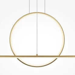 Lampadari Cucina-Maytoni halo lampadario cucina led da 2600k a 3500k colore oro