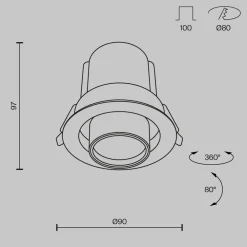 Faretti Da Incasso-Maytoni hidden faretto retrattile da incasso led 10w 3000k 220v orientabile nero