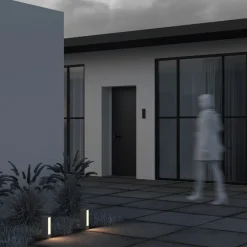 Lampioni Da Giardino-Maytoni hof lampione basso da giardino led 3000k ip65 grigio