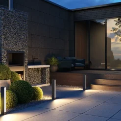 Lampioni Da Giardino-Maytoni hof lampione da giardino led 3000k ip65 colore grigio
