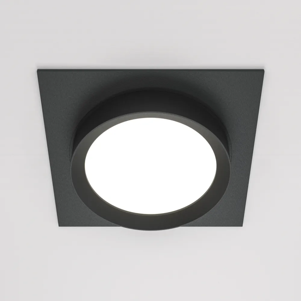 Faretti Da Incasso-Maytoni hoop faretto da incasso quadrato nero rotondo gx53