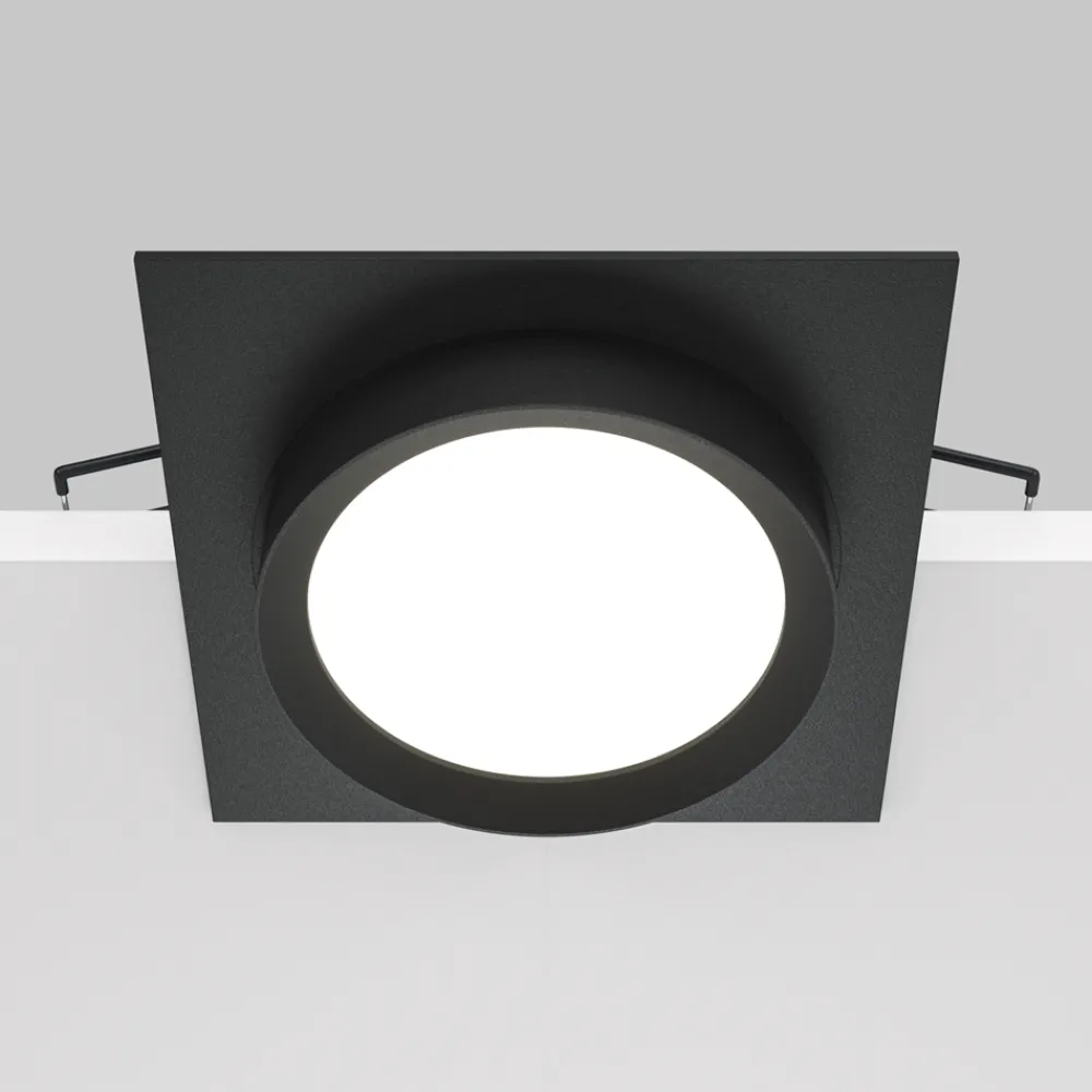 Faretti Da Incasso-Maytoni hoop faretto da incasso quadrato nero rotondo gx53