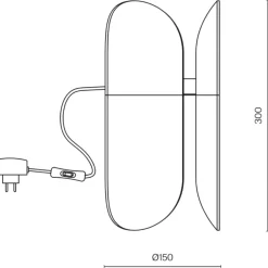 Abat Jour-Maytoni insight lampada abat-jour moderna nera bidirezionale led 3000k