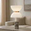 Lampade Da Tavolo-Maytoni kyoto lampada da tavolo moderna effetto marmo led 3000k