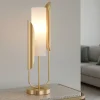 Lampade Da Tavolo-Maytoni lampada da tavolo cipresso oro ottone vetro bianco per salone