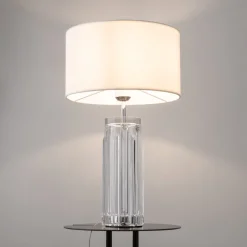 Lampade Da Tavolo-Maytoni lampada da tavolo muse per salone moderna cromo base in vetro
