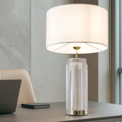 Lampade Da Tavolo-Maytoni lampada da tavolo muse per soggiorno moderna oro ottone base in vetro