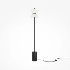 Lampade Da Terra-Maytoni lampada da terra kyoto per salotto led 3000k base in marmo nero