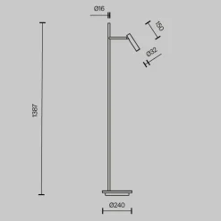 Lampade Da Terra-Maytoni lampada da terra moderna estudo led 3000k orientabile due luci