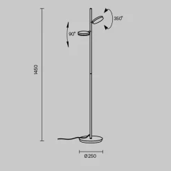 Lampade Da Terra-Maytoni lampada da terra moderna fad led 3000k due luci orientabili