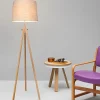 Lampade Da Terra-Maytoni lampada da terra moderna calvin in metallo e legno