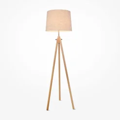 Lampade Da Terra-Maytoni lampada da terra moderna calvin in metallo e legno