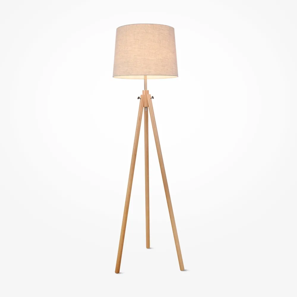 Lampade Da Terra-Maytoni lampada da terra moderna calvin in metallo e legno