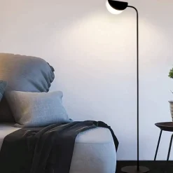 Lampade Da Terra-Maytoni lampada da terra mollis moderna nera per salotto h140 cm