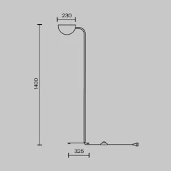 Lampade Da Terra-Maytoni lampada da terra mollis moderna nera per salotto h140 cm