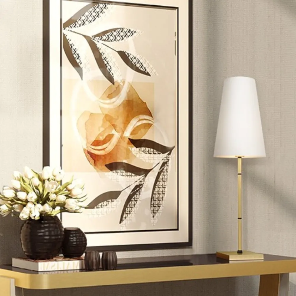 Lampade Da Tavolo-Maytoni lampada per tavolo da ingresso oro ottone paralume conico zaragoza