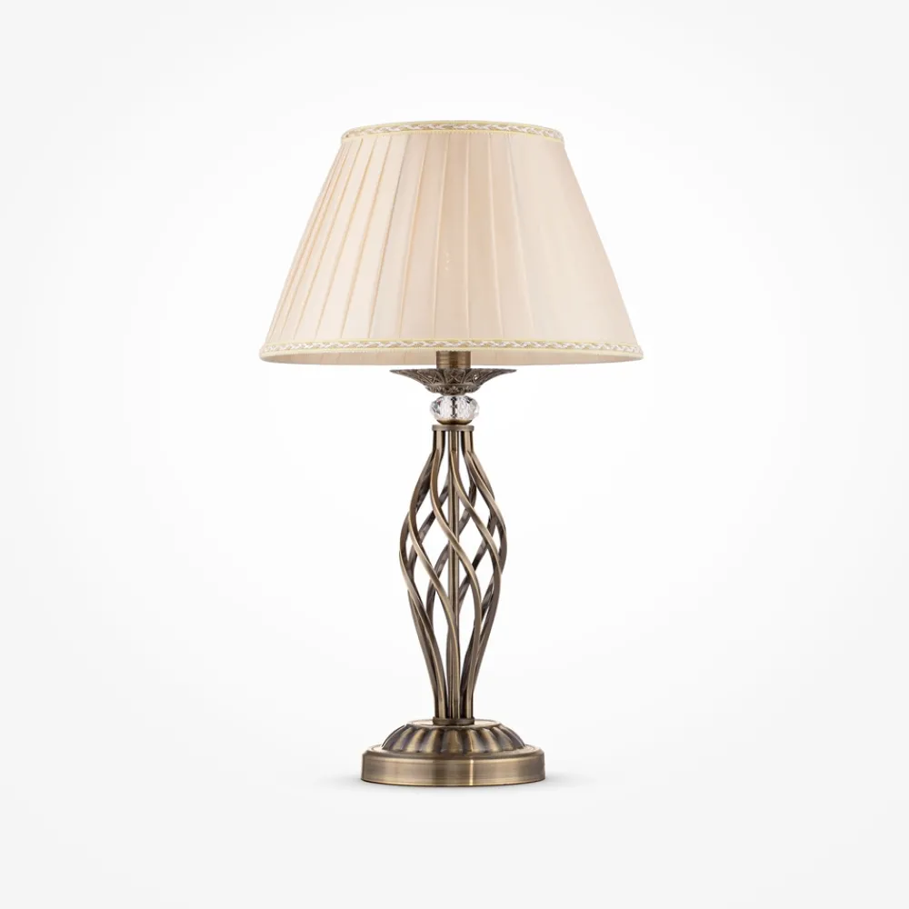 Lampade Da Tavolo-Maytoni lampada per tavolo salotto grace bronzo paralume in tessuto
