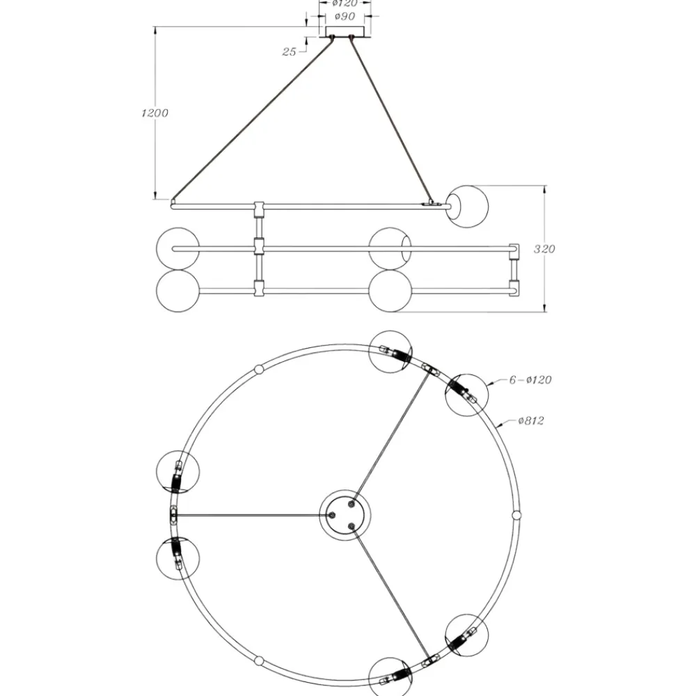 Lampadari Moderni-Maytoni lampadario balance design per soggiorno moderno nero circolare