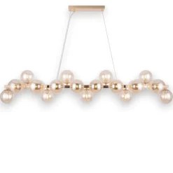 Lampadari Moderni-Maytoni lampadario dallas per soggiorno oro sfere di vetro ambra
