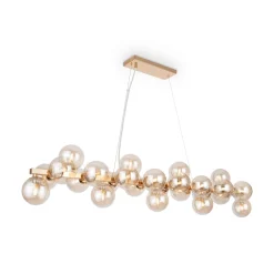 Lampadari Moderni-Maytoni lampadario dallas per soggiorno oro sfere di vetro ambra