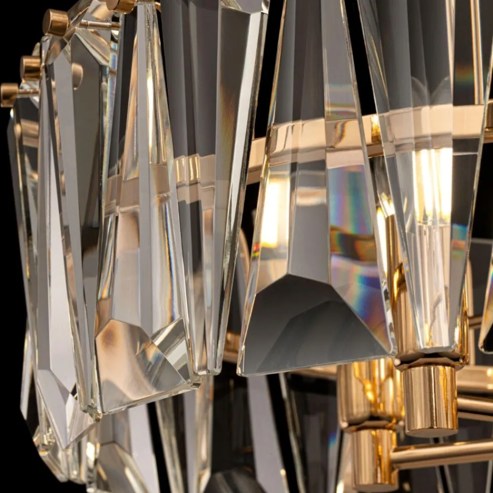 Lampadario Camera Da Letto-Maytoni lampadario elegante sei luci vetro oro per camera da letto