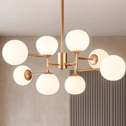 Lampadari Moderni-Maytoni lampadario erich oro rosa per soggiorno moderno