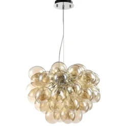Lampadari Moderni-Maytoni lampadario grappolo balbo vetri ambra trasparenti per soggiorno