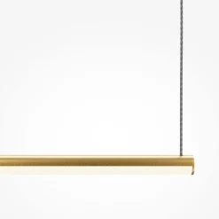 Lampadari Moderni-Maytoni lampadario halo led moderno orizzontale per tavolo cilindro oro