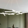 Lampadari Moderni-Maytoni lampadario line bianco led 75w 3000k per tavolo soggiorno moderno