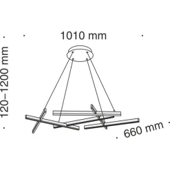 Lampadari Moderni-Maytoni lampadario line bianco led 75w 3000k per tavolo soggiorno moderno