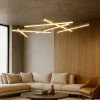 Lampadari Moderni-Maytoni lampadario line tagli di luce oro moderno led 75w 3000k per soggiorno