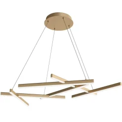 Lampadari Moderni-Maytoni lampadario line tagli di luce oro moderno led 75w 3000k per soggiorno