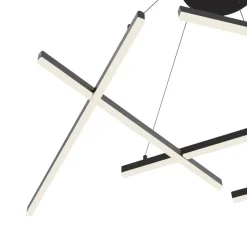 Lampadari Moderni-Maytoni lampadario line tagli di luce moderno led 75w 3000k nero per soggiorno